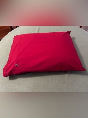 Lacoste Red Standard Pillowcase/Sham with Crocodile Logo